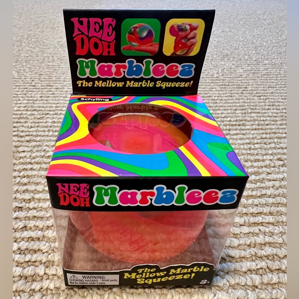NeeDoh Marbleez Mellow Marble Squeeze - Pink/Orange/Clear